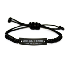 Funny Nurse Black Rope Bracelet, Who Says Being A RN Is Stressful. I&#39;m Cool And - £19.74 GBP