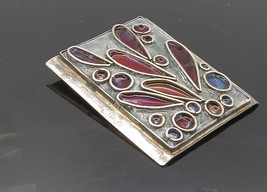 925 Sterling Silver - Vintage Enamel Coated Design Dark Tone Pendant - PT7682 - £53.35 GBP