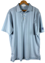 Peter Millar Polo Shirt Size Large Mens Summer Comfort Golf Blue Stripe ... - £44.77 GBP