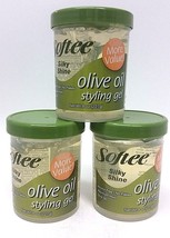 ( LOT 3 ) Softee Silky Shine Olive Oil Styling Gel 8 Oz Each - £19.71 GBP