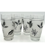 Vintage Libbey Silver Leaf Flat Tumbler Glasses Set of 4 SKU U221 - £23.97 GBP