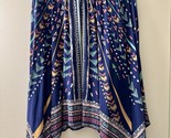 Francesca&#39;s Blue Rain Handkerchief Boho Striped Multi Color Skirt Blue R... - $17.82