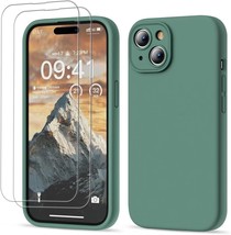 Compatible with iPhone 15 6.1&quot; Case, Silicone Phone Case (Green) - £9.45 GBP