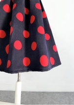 Winter Polka Dot Midi Pleated Skirt Women Custom Plus Size Pleated Party Skirt image 5