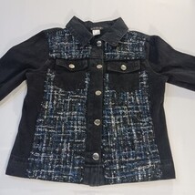Venus Women's Size XS Black & Blue Embellished  Button Up Shirt Denim Jacket  image 11