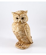 Horned Owl Figurine Cream/Beige 7.25&quot; Tall Vintage - £8.60 GBP