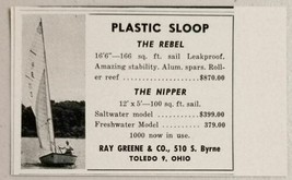 1951 Print Ad Plastic Sloop Rebel &amp; Nipper Ray Greene Toledo,Ohio - $9.01