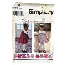 Simplicity Sewing Pattern 9376 Peter Pan Collar Dress Girls Size 6-6X - $7.57
