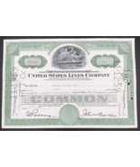 VTG 1959 United States Lines Company Green Stock Certificate 50 Shares - $18.50