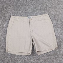 Columbia Shorts Women 12 Khaki Tan Rayon Cotton Ripstop Outdoor Hiking Trail - $14.99