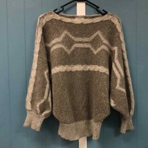 Vtg Bullock’s Town &amp; Travel angora wool dolman sleeve taupe sweater sz S... - £55.53 GBP