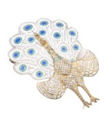 925 Sterling Silver Vintage Brooch Pin SIAM Enameled Carved Peacock  BP1... - $120.06 CAD