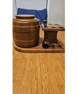 VTG MCM Tobacco Pipe Stand Humidor 6 Rack Walnut Wood With Aluminum Kayw... - €54,22 EUR