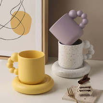 325ml Creative Coffee Cup and Plate Set With Spin Ball Handle - £23.40 GBP+