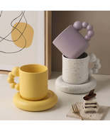 325ml Creative Coffee Cup and Plate Set With Spin Ball Handle - £24.68 GBP+