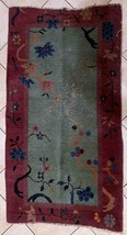 Handmade antique Art Deco Chinese rug 2.7&#39; x 4.6&#39; (82cm x 140cm) 1920s - £999.00 GBP