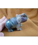 (Y-ELE-762) Green jasper ELEPHANT gemstone figurine love elephants zoo s... - €21,70 EUR