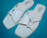 FRANCO SARTO Molana Slide Sandals White Leather sz 7 M - $27.67