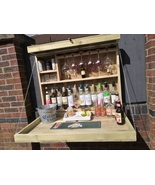 Handmade Wall-Mounted Folding Home Bar with LED Lights - $160.00