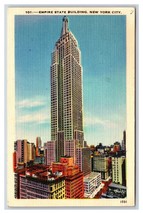 Empire State Building New York City NY NYC Linen Postcard S7 - $2.92