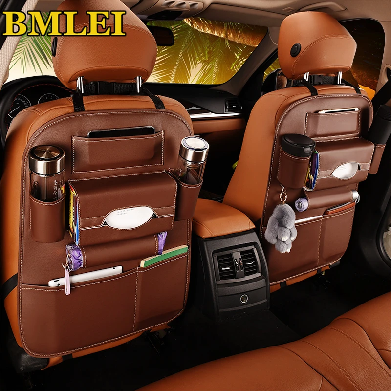 2024 New Car Seat back Storage Organizer Bag Universal PU Leather Multif... - $18.02+