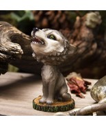 Cries of The Night Howling Gray Wolf With Green Eyes Bobblehead Figurine... - $24.60 CAD