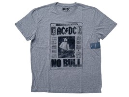 Lucky Brand Men Heather Grey/ Black No Bull ACDC Angus Young Retro Rock ... - £16.50 GBP