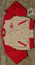 Vintage Rare Cooperstown Collection Cincinnati Reds Pinstripe Jacket Size L NWT - £88.05 GBP