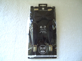 " NIP " Umo Lorenzo Boys Age 4-7 Adjustable Suspender &amp; Banded Bow Tie S... - $18.99
