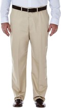 Haggar Work to Weekend Khaki Pants Mens 40x32 Beige Comfort Waist Cotton... - $34.52