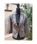 White House Black Market Women Gray Lyocell 3/4 Sleeve Single Front Blaz... - $635.62 MXN