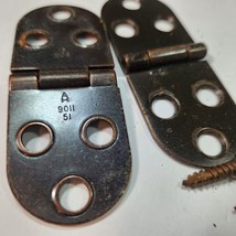 one pair of hinges from  vintage Singer cabinet.  stamped # 9011 -51 - £5.40 GBP