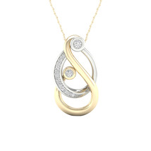 Yellow Gold Plated Silver 0.15 Ct TDW Diamond Mom and Child Necklace - £125.08 GBP