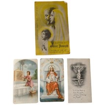 Catholic Prayer Cards Lot of 4 Vintage 1950s 1960s Ephemera Lithograph B... - $13.85