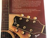 Vintage Fender Acoustic guitars Print Ad Advertisement PA4 - $7.91