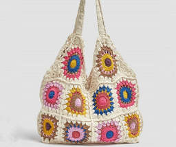 Designer Braided Crochet Shoulder Bag Women New Casual Ethnic Style - £54.30 GBP+