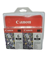 Canon Black Ink BCI-6BK 6 Cartridge GENUINE NEW. TWO Cartridges NIP Sealed - $143.66 MXN