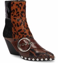 RARE! Jeffrey Campbell Sz 6 Asprok Wedge Boots Snake Leopard Patchwork $275 - £55.25 GBP