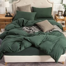 Forest Green Duvet Cover King Queen Luxurious Cozy Comfy Soft Cotton Bedding Set - £26.74 GBP+