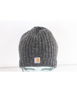Vintage Carhartt Spell Out Wool Blend Chunky Cable Knit Winter Beanie Ha... - £23.29 GBP