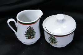 Pacific Rim Cream and Sugar Bowl w/Lid Christmas Tree Set of 2 Xmas - €14,39 EUR