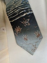 Vintage Men&#39;s Tie Tropical Americana Sea Greens 100% Silk Made in USA   ... - $13.86