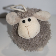 Easter Lamb Curly Plush 8&quot; Taupe Tan Small Stuffed Sheep Soft Toy Hanger Head - $18.39