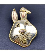 Mixed Metal Brass Copper 3&quot; Bunny Face Pendant Brooch Pin Made in Mexico... - £25.71 GBP