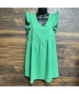 UMGEE Green Dress Size Small Textured Ruffle Sleeves Boho Free Spirit Cu... - $23.99 CAD