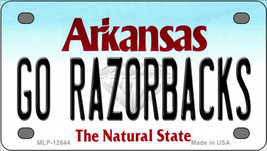 Go Razorbacks Arkansas Novelty Mini Metal License Plate Tag - £11.97 GBP