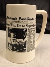 1975 Pittsburgh Post Gazette Ceramic Commemorative Stein Steelers Championship - £38.94 GBP