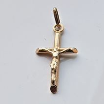 14K Yellow Gold Classic Trendy Crucifix Cross Pendant - £128.98 GBP