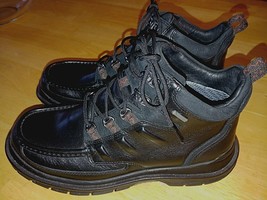 CLARKS CEDAR GORE-TEX MEN&#39;S BLACK LEATHER LACE-UP HIGH-TOP BOOTS-7.5M-WO... - $61.24 CAD