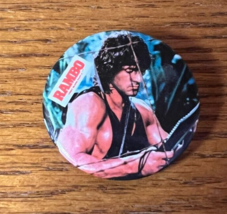 Rambo First Blood Part 2 Sylvester Stallone Movie Promo Button Pin Pinba... - £4.78 GBP